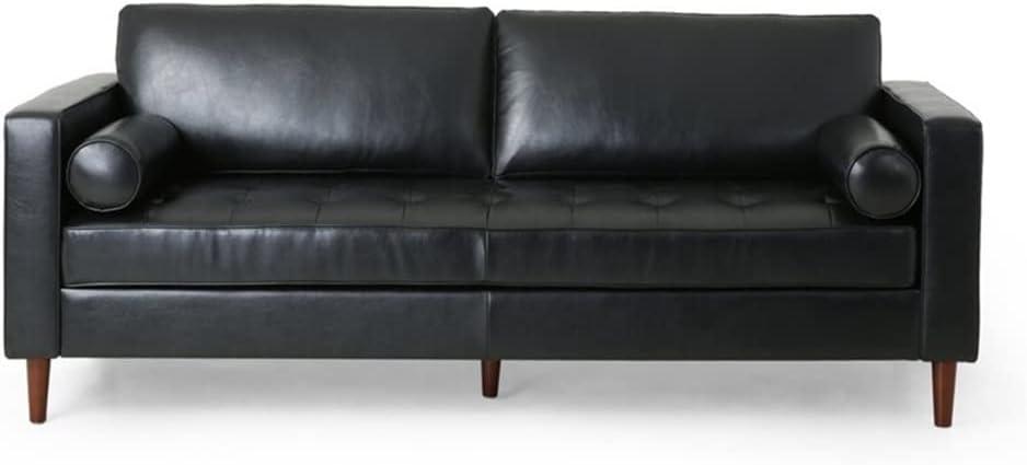 Discovering Comfort And Style In A Black Leather Square Arm Sofa