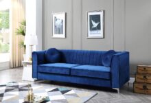 Discovering Comfort And Style In A Navy Blue 2pcs Sofa Set