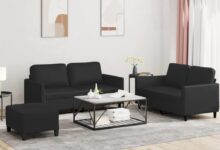 Discovering Comfort And Style With A Black Faux Leather Sofa Set
