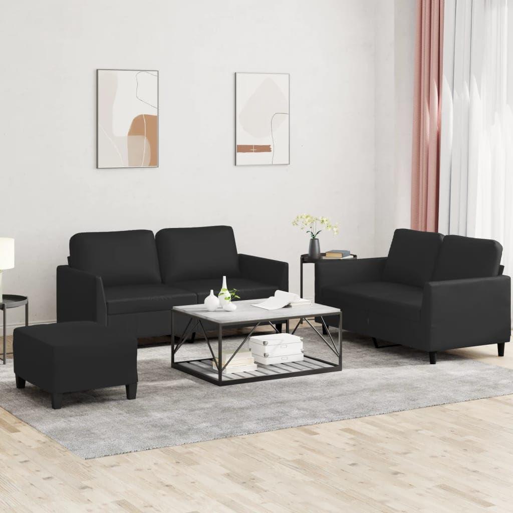 Discovering Comfort And Style With A Black Faux Leather Sofa Set