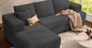 Discovering Comfort And Style With A Modular Gray Corduroy Sofa