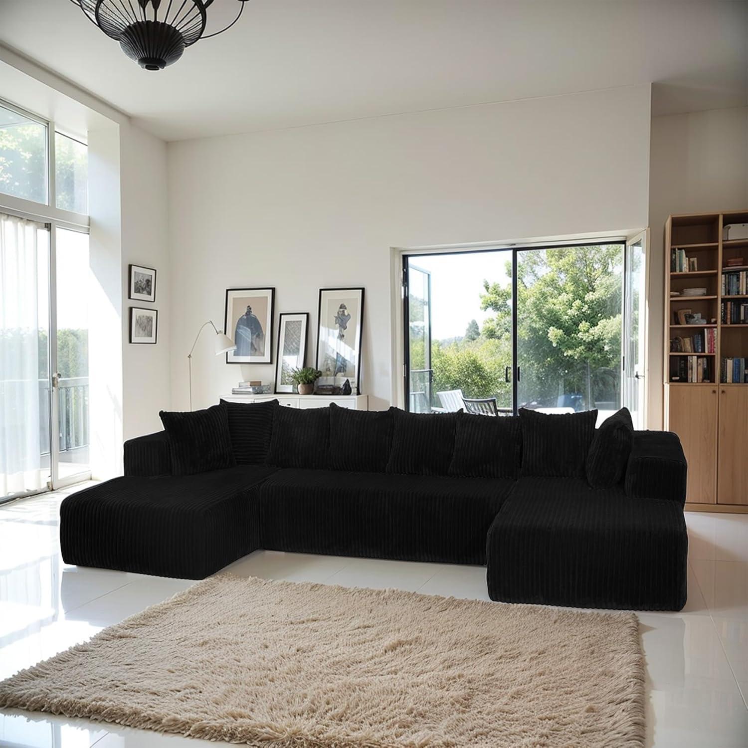 Discovering Comfort And Style With A Modular U Shaped Corduroy Sofa
