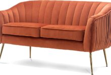 Discovering Comfort And Style With The Caramel Velvet Tub Loveseat