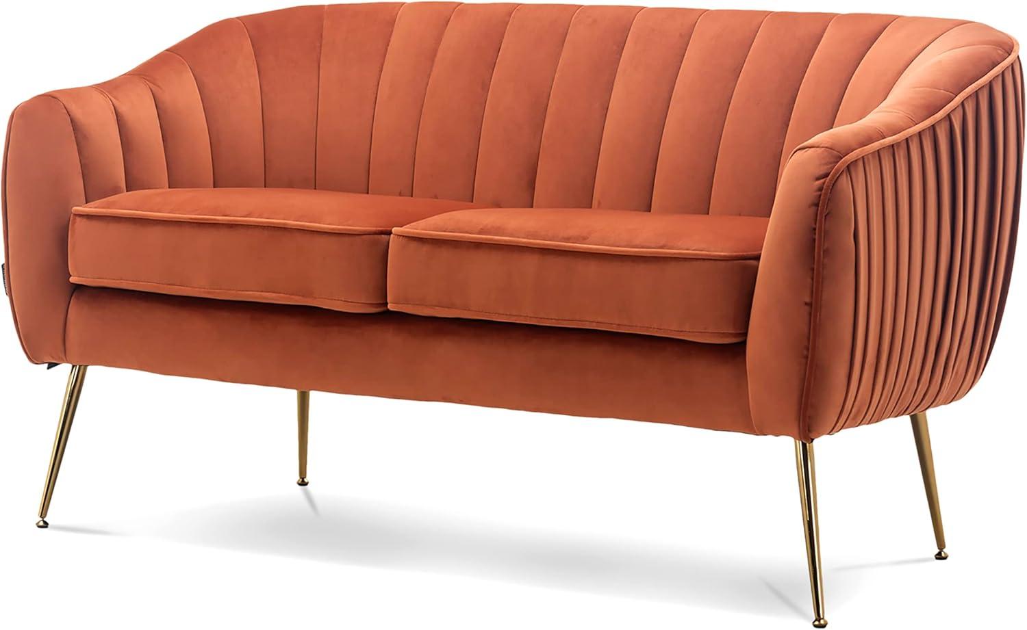 Discovering Comfort And Style With The Caramel Velvet Tub Loveseat