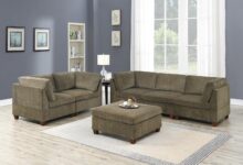 Discovering Comfort And Style With The Charmma Tan Chenille Modular Sofa Set