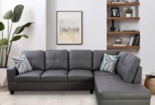 Discovering Comfort And Style With The Dark Grey Faux Leather Sectional Sofa