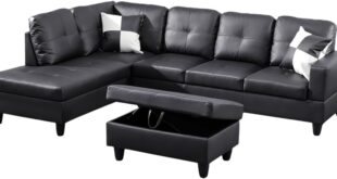Spacious Modern L-Shaped Sectional Sofa with Ottoman Comfort