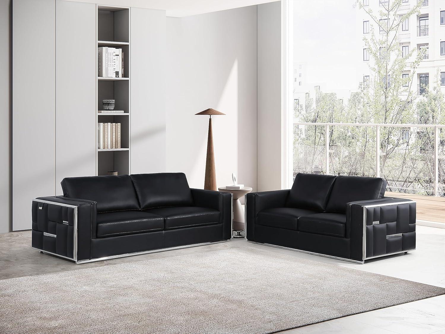 Elevate Living Spaces with Catania's Sleek Italian Leather Sofa Set