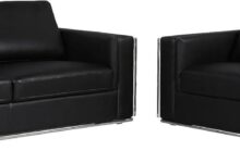 Elevate Living Spaces With Catania Sleek Italian Leather Sofa Set