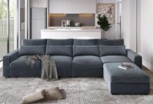 Evedy Oversized Sectional Sofa Comfort Meets Spacious Design