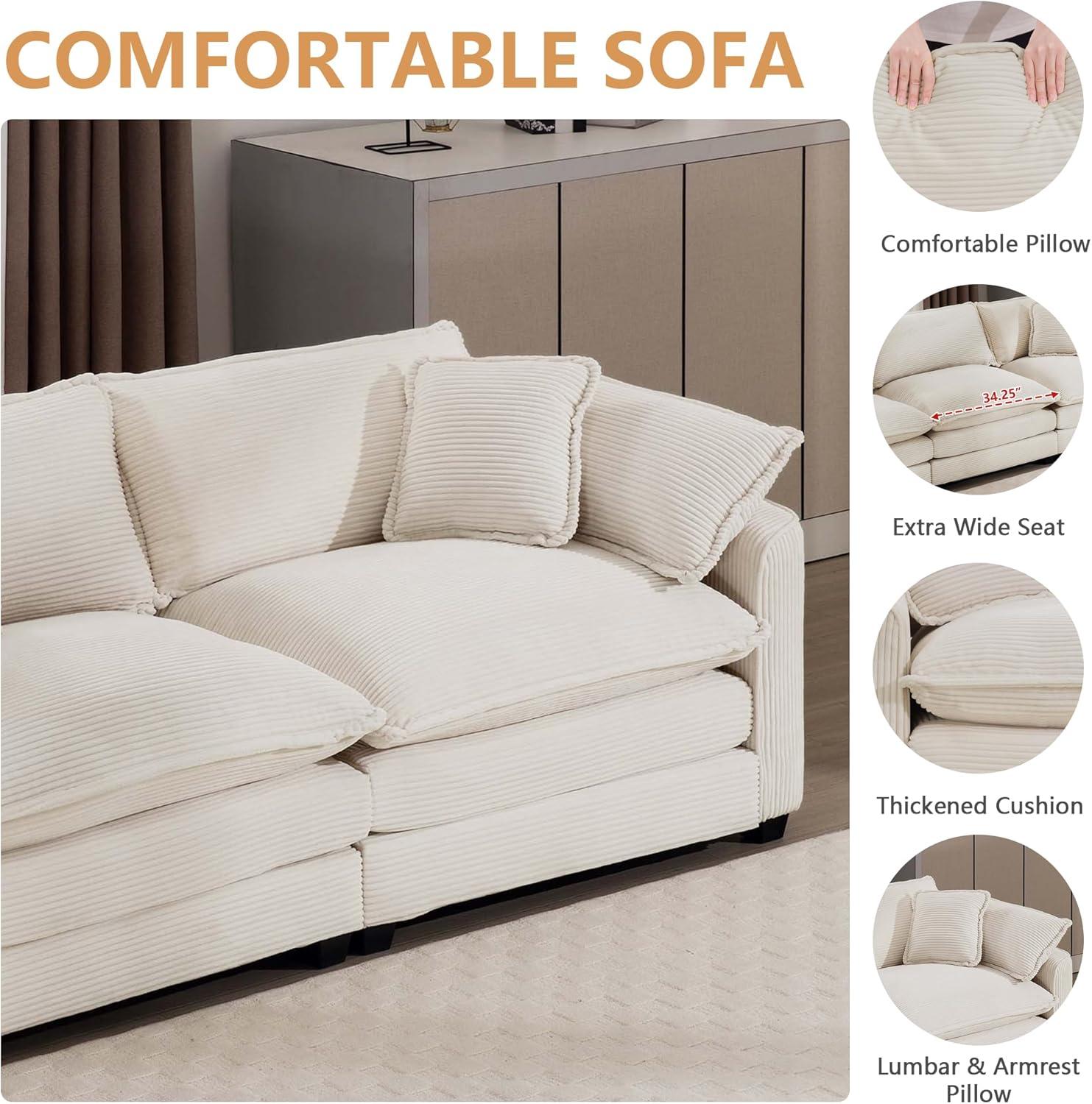 Experience Cloud-Like Comfort with mikibama's Stylish Sofa Set