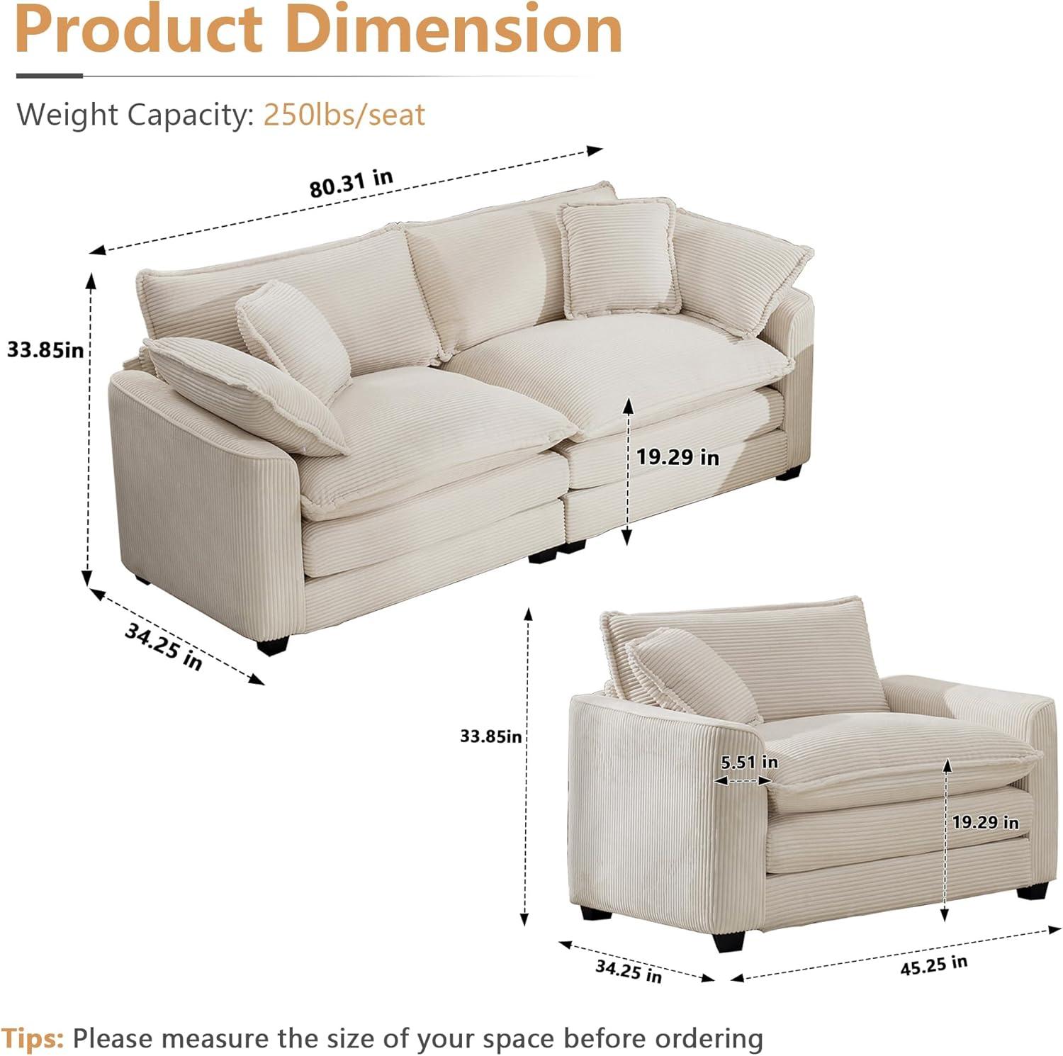 Experience Cloud-Like Comfort with mikibama's Stylish Sofa Set