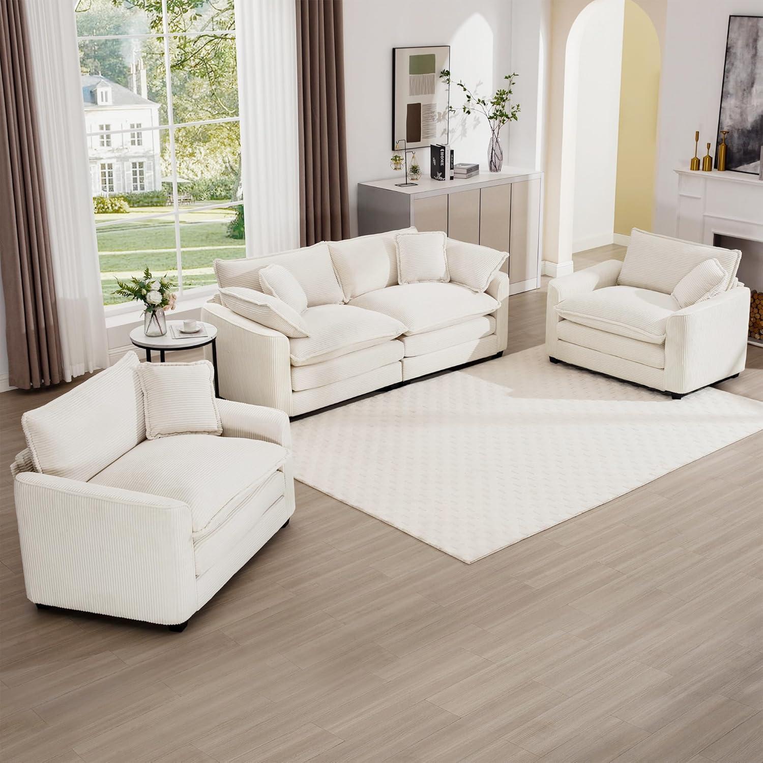 Experience Cloud-Like Comfort with mikibama's Stylish Sofa Set