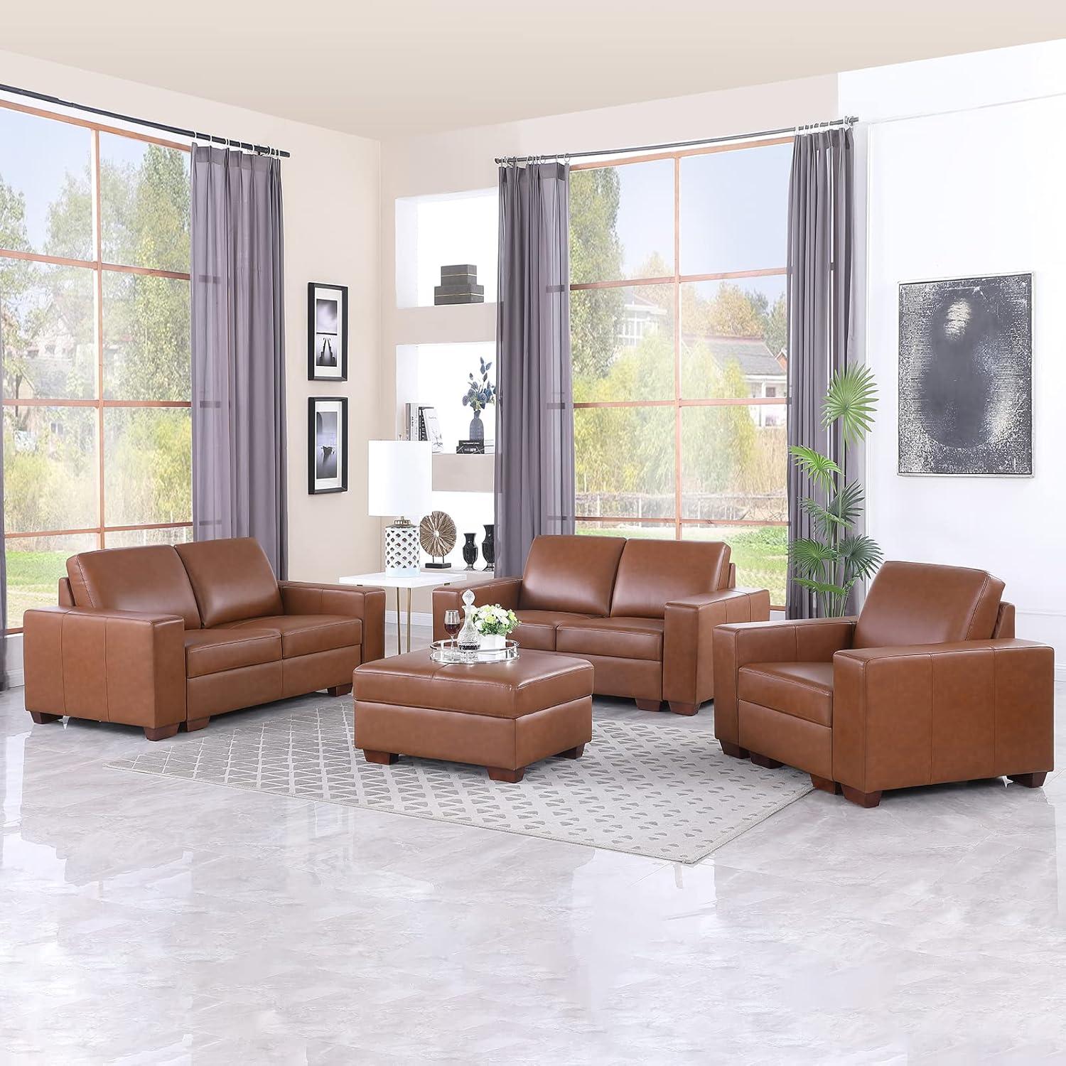 Experience Comfort And Style With A Top Grain Leather Sofa Set