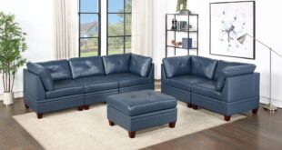 Exploring Comfort And Style With The Ink Blue Tufted Modular Sofa Set