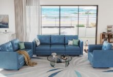 Exploring Spacious Comfort With The Llappuil Navy Blue Modular Sofa