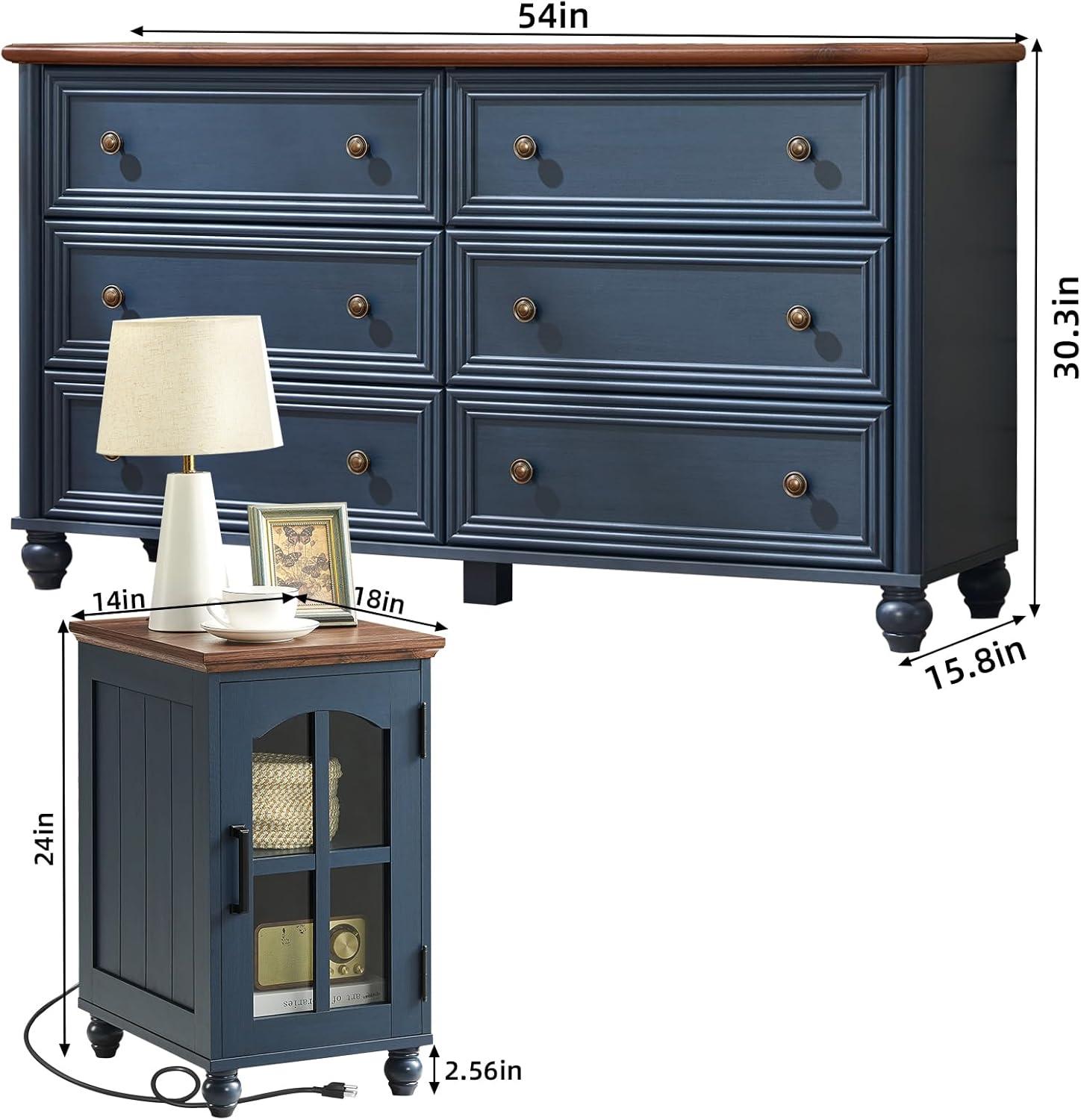 Farmhouse Dresser & Nightstand Set: Stylish Storage Made Simple
