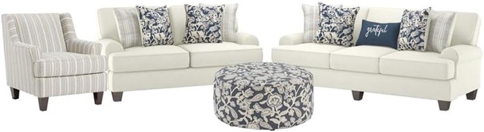 Finding Comfort And Style With The Vasili Chenille Ivory Sofa Set