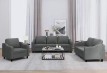 Gathered Comfort Experiencing The Dark Gray 3 Piece Sofa Set