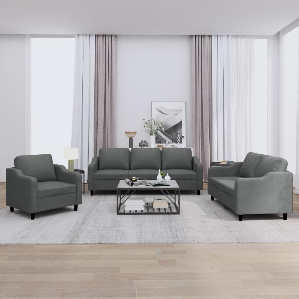 Gathered Comfort Experiencing The Dark Gray 3 Piece Sofa Set
