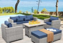 Gathering Around The Waroom Wicker Set With Fire Pit Comfort