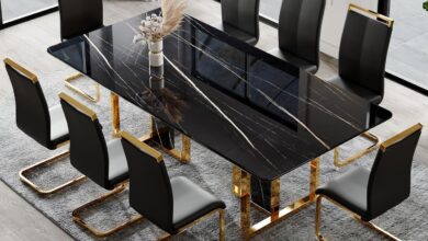 Gathering In Style A Sleek 8 Person Faux Marble Dining Set Review