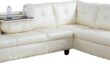 L Shaped Faux Leather Couch With Cozy Chaise Cup Holders