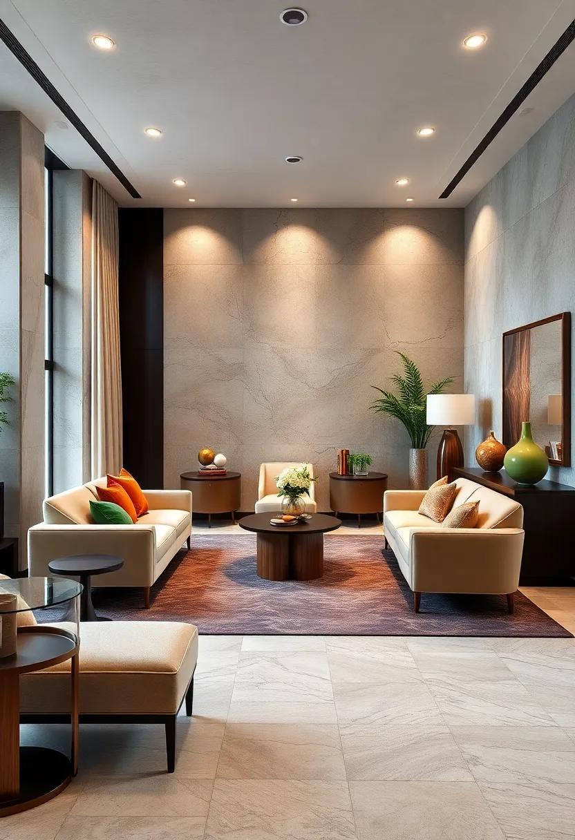 Artistic Flair with Custom wall Murals and Sculptural Pieces