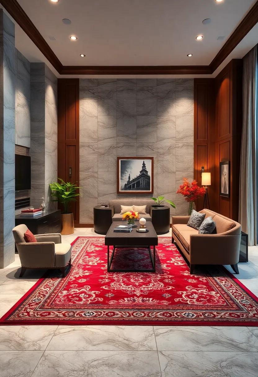 Classic Elegance with rich Mahogany and Persian Rugs