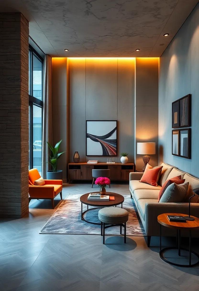 Cozy Executive Nook with Plush Fabrics and Ambient Lighting