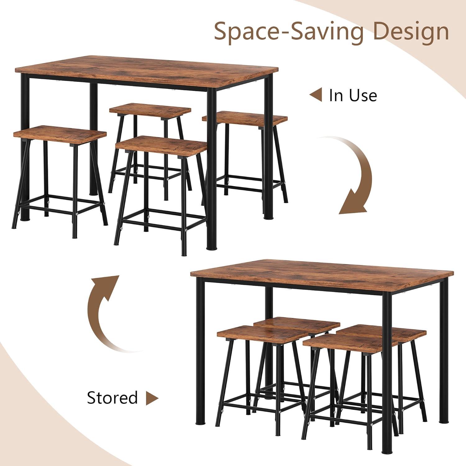 Making the Most of Small Spaces with VECELO's 4-piece Dining Set