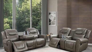 Manual Leather Recliner Sofa Set Comfort Meets Classic Style