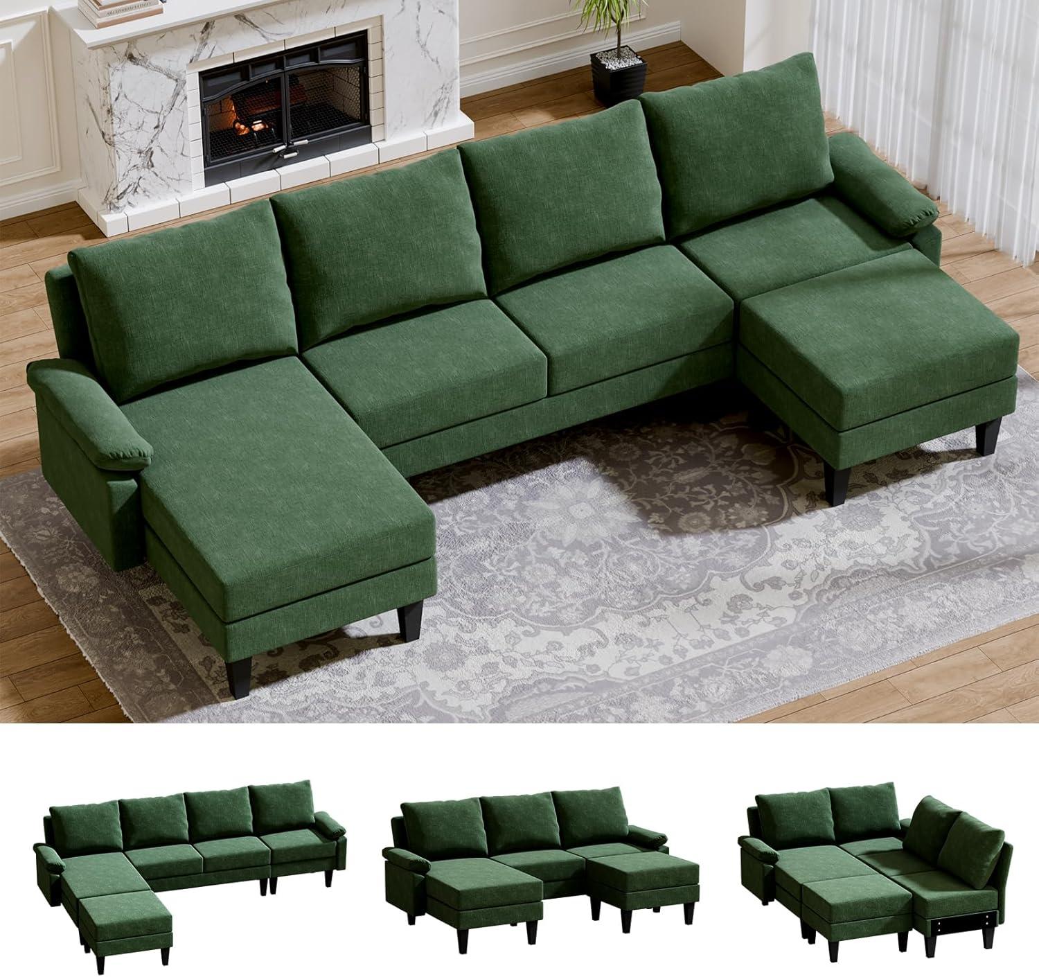 Maximizing Space With A Versatile Green L Shaped Sectional Sofa