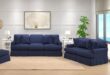 Maykoosh Navy Slipcovered Set Durable Comfort For Busy Homes
