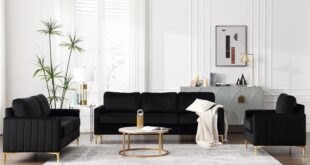 Mid Century Velvet Sofa Set Comfort Meets Modern Elegance