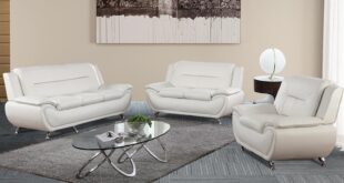 Modern Cream Faux Leather Sofa Set Stylish Comfort For Living Rooms