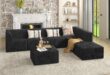 Modern Minimalist Corduroy Sectional Comfort Meets Style In Black