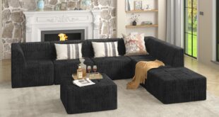 Modern Minimalist Corduroy Sectional Comfort Meets Style In Black