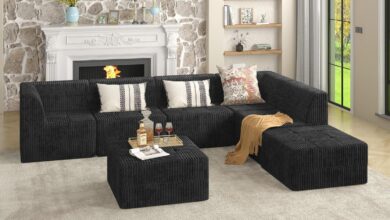 Modern Minimalist Corduroy Sectional Comfort Meets Style In Black