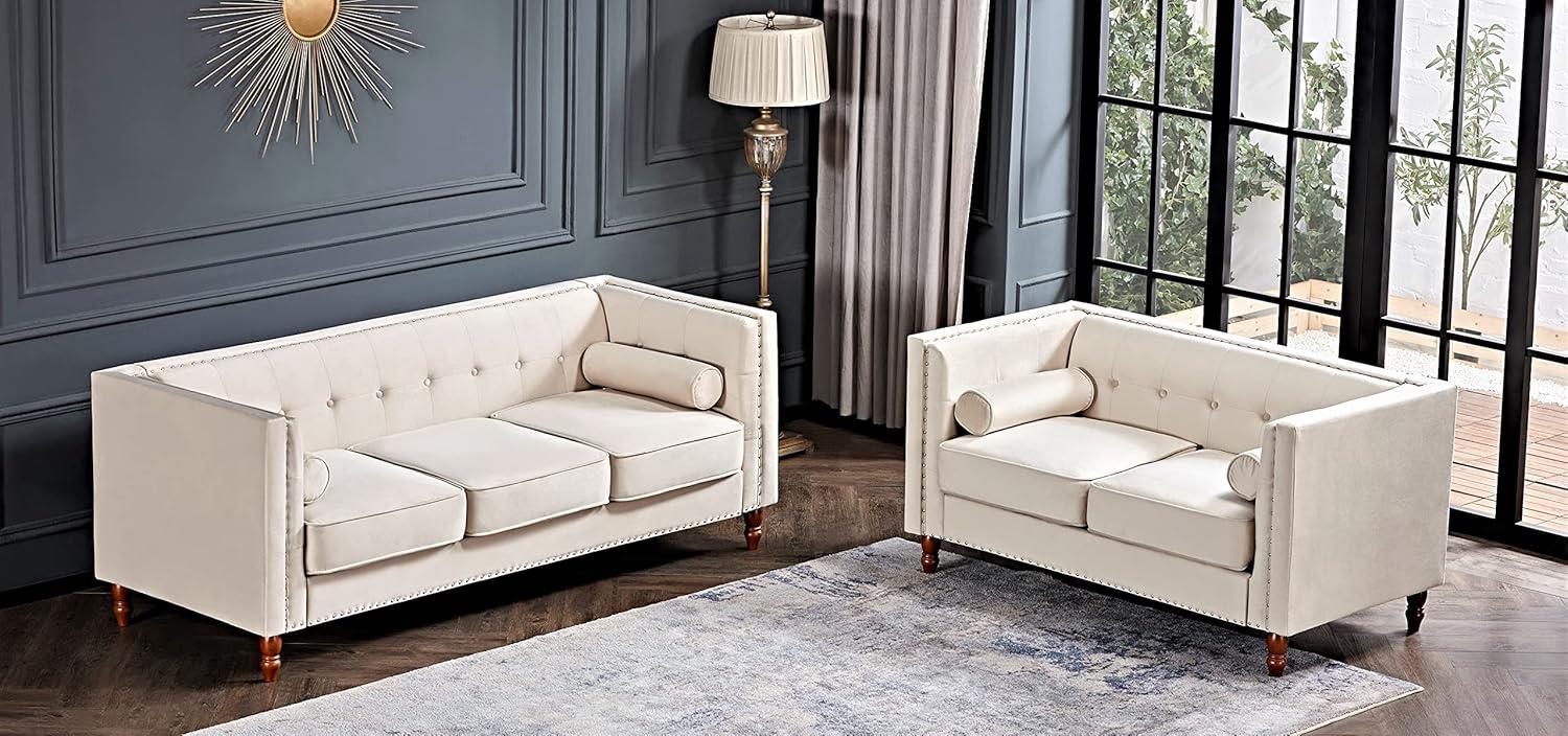 Modern Velvet Chesterfield Sofa Set Stylish Comfort For Any Room