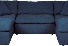 Modular Navy Blue Couch Plush Comfort Meets Family Proof Design