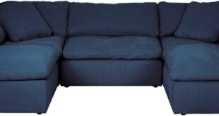 Modular Navy Blue Couch Plush Comfort Meets Family Proof Design