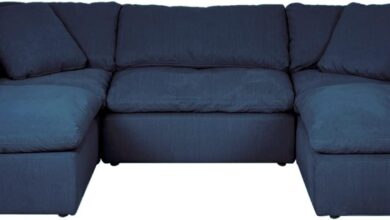 Modular Navy Blue Couch Plush Comfort Meets Family Proof Design