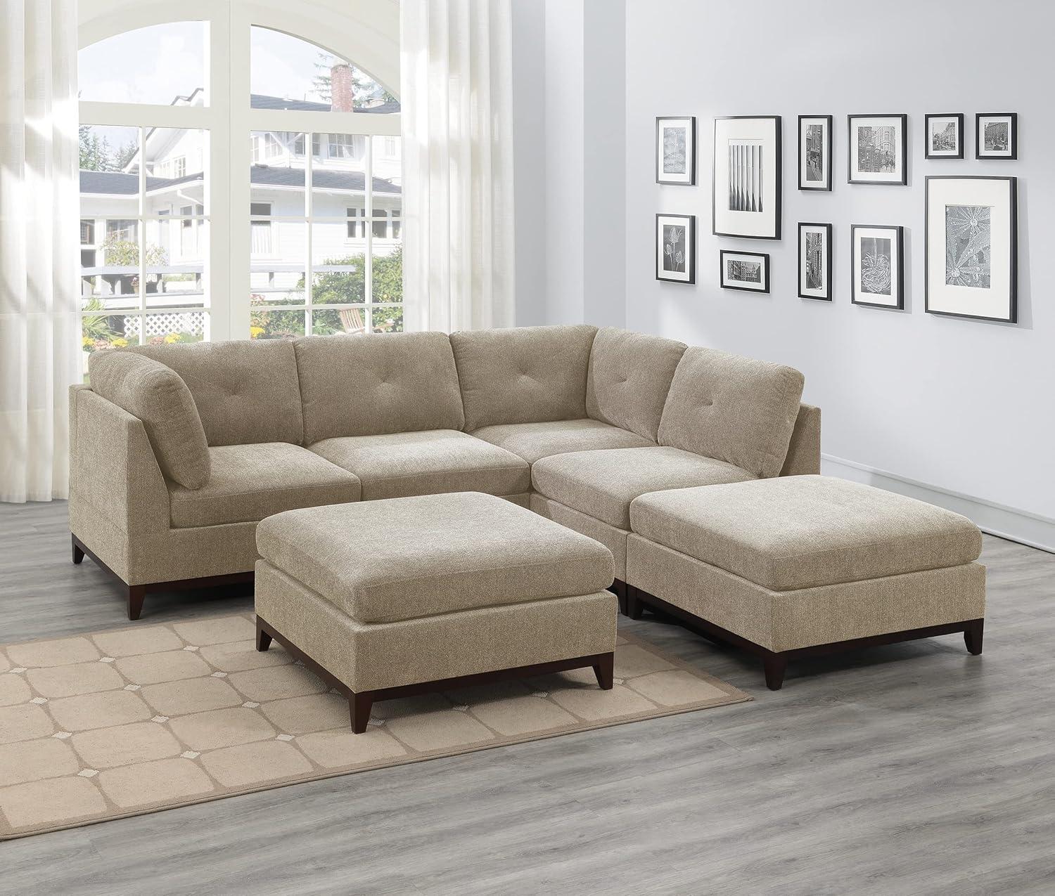 Our Honest Take On The Camel Chenille 6 Piece Modular Sectional