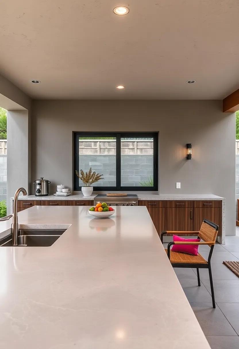 Cement and⁢ Pebble Aggregate Countertops: ⁢A unique, natural look⁤ created by embedding smooth pebbles into hand-poured cement ⁢for a tactile and earthy finish