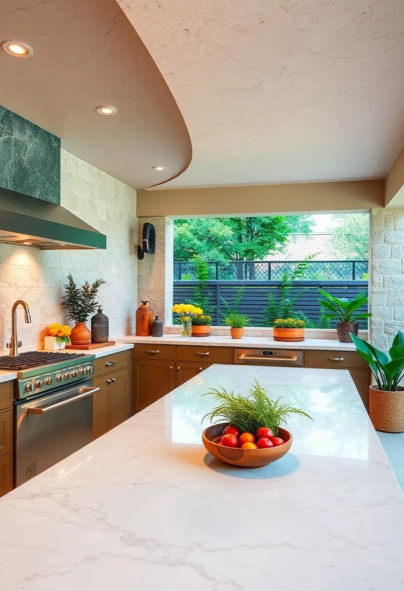 marble Countertops: Elegant and timeless, marble can imbue your⁣ outdoor kitchen with luxurious charm,⁤ best suited for covered or⁢ shaded areas