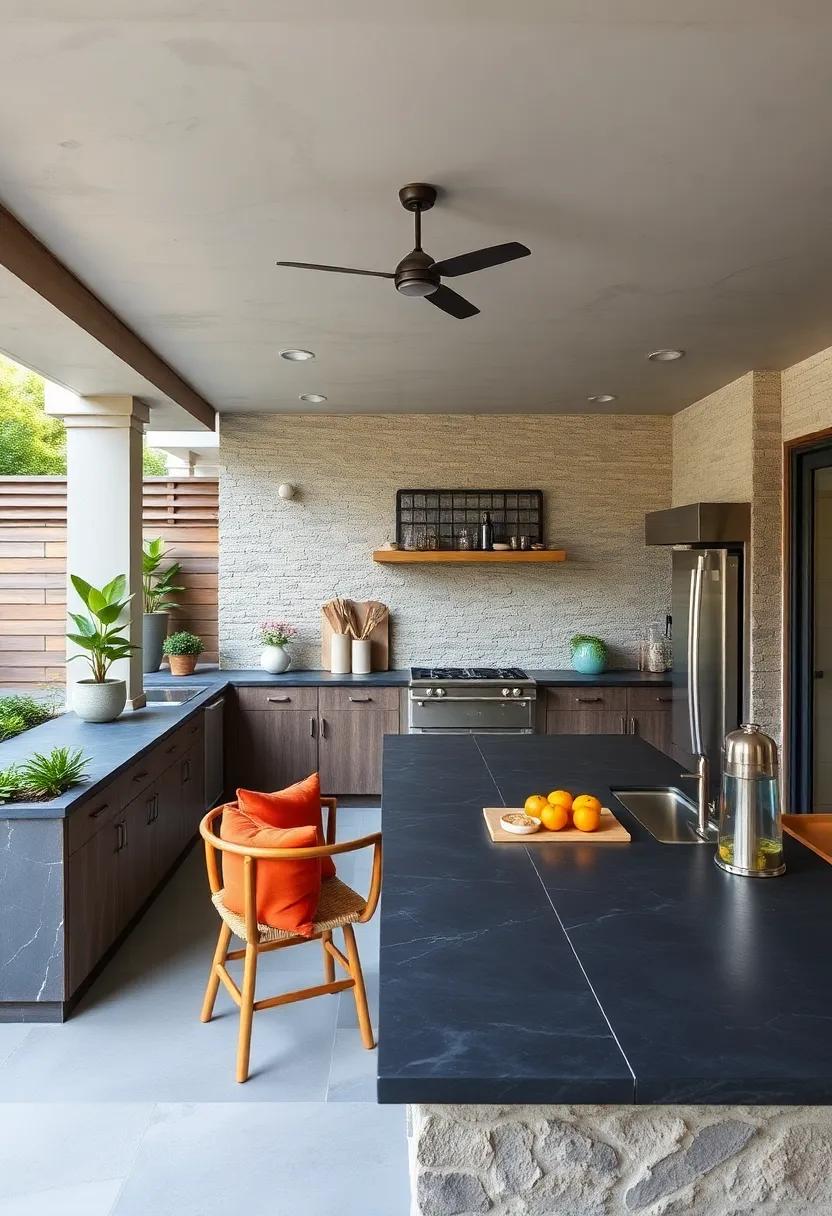 Slate Countertops: Dark, ⁤smooth, and naturally slip-resistant, slate⁢ offers a refined yet rustic surface perfect for outdoor culinary⁣ adventures