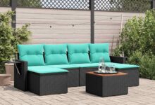 Relax And Entertain Outdoors With This Stylish 7 Piece Patio Set
