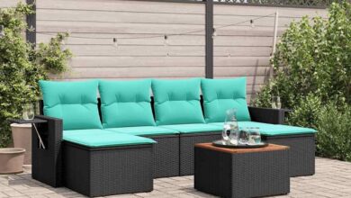 Relax And Entertain Outdoors With This Stylish 7 Piece Patio Set