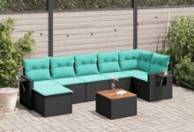 Relaxed Evenings Await With This Sleek 8 Piece Patio Sofa Set